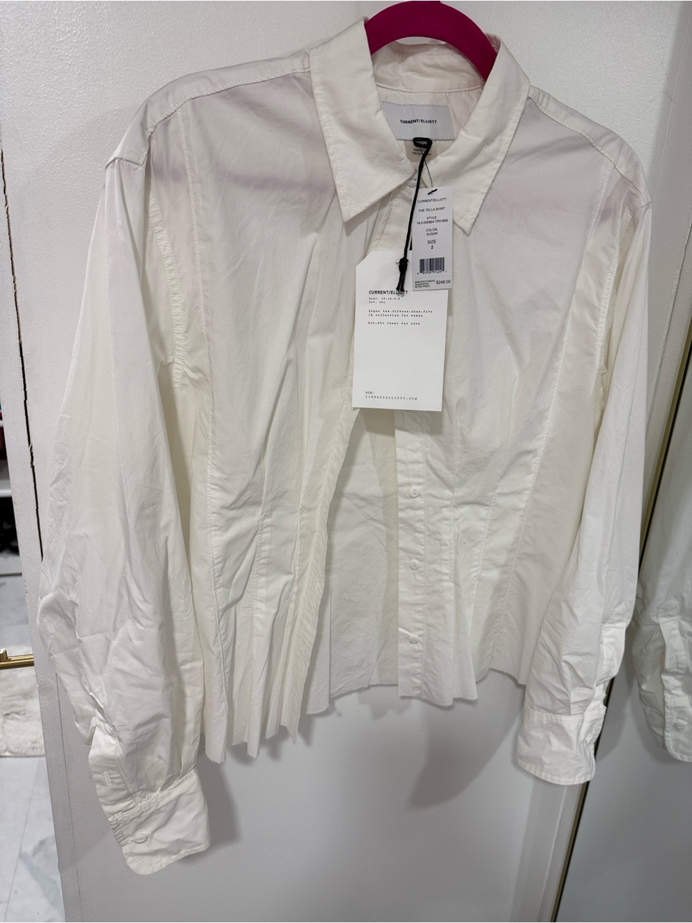 Current/Elliott Cream Button-Down Shirt